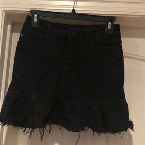 Black denim skirt